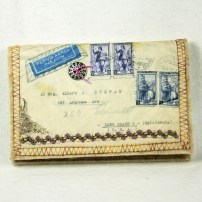 Vintage Envelope Needle Case Italy to Long Beach 01 F